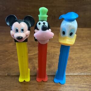 PEZ Vintage Disney Mickey Goofy and Donald Duck Candy Dispensers